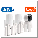 Поворотная 4G/GSM/TUYA камера с охранными датчиками Видео-Alarm 7-GSM