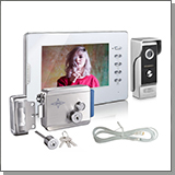 Комплект: цветной видеодомофон EP-7300-W и электромеханический замок Anxing Lock – AX091